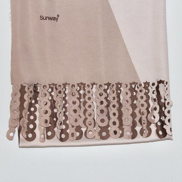 Brown Tones Brown Geometric Shawl Scarf Asymmetric - Picture 2 of 5